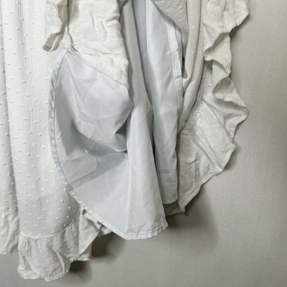 HOLLISTER / white Swiss dot wrap front ruffle dress / L - Picture 6 of 9
